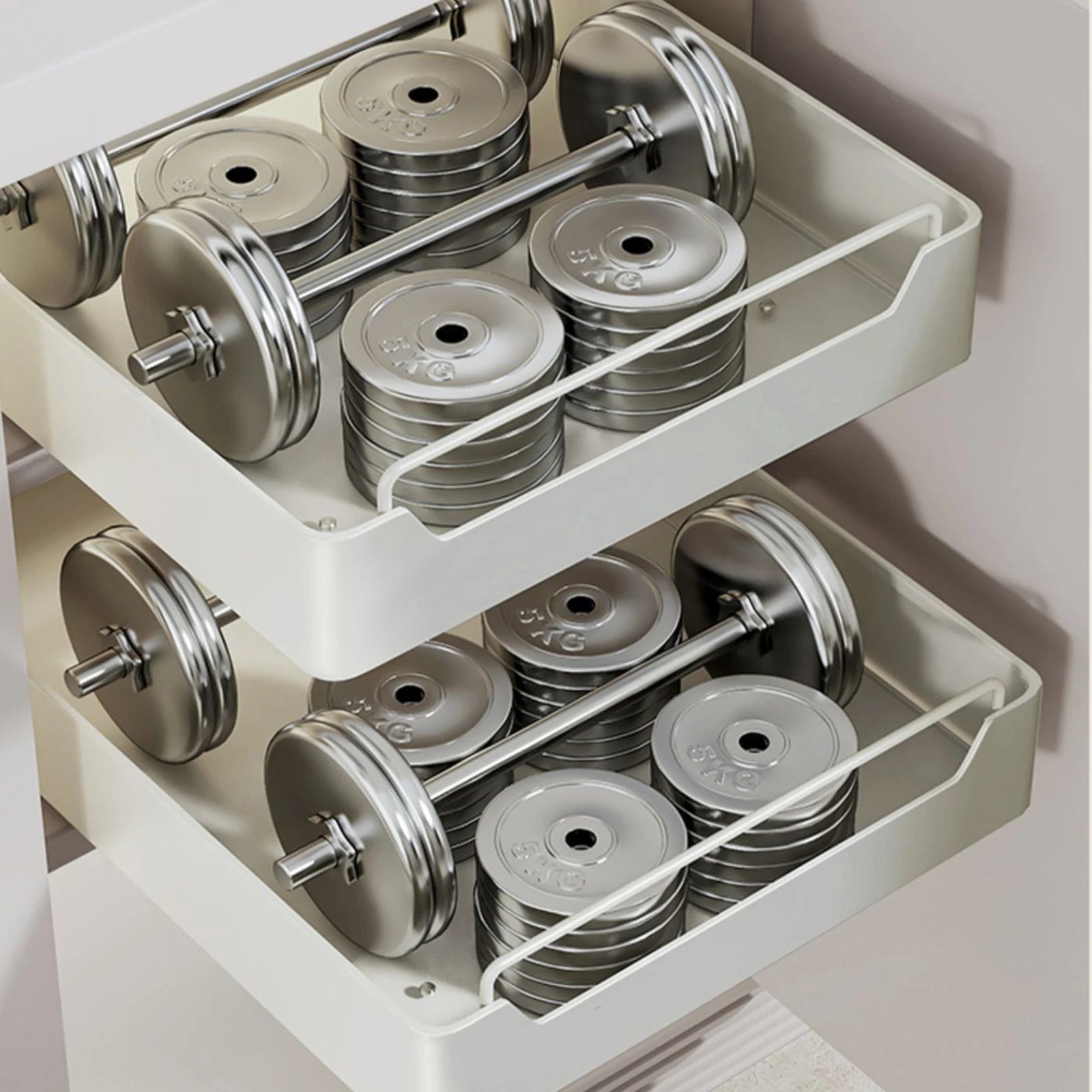 Pull Out Cabinet Organizer Fixed With Adhesive Film, Heavy Duty Sliding Cabinet Storage Drawer for Kitchen Cupboard