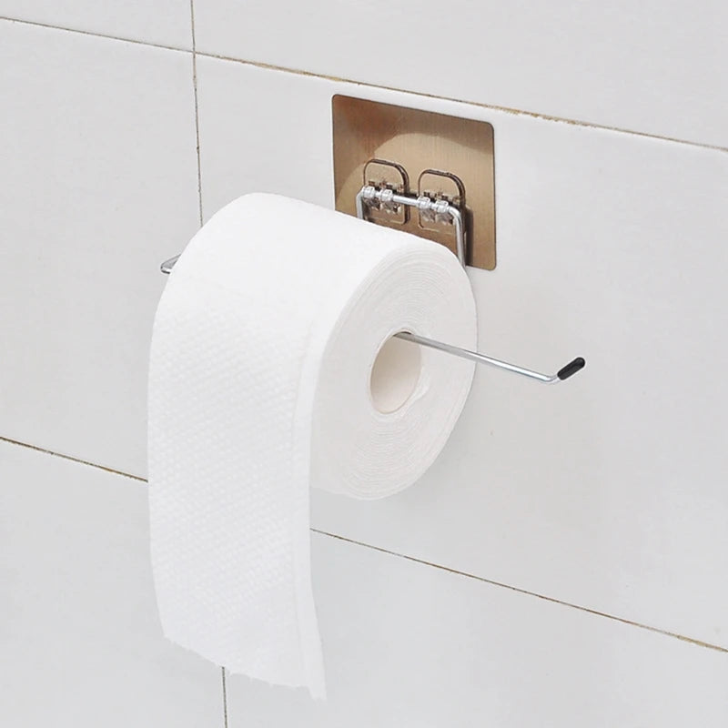 Adhesive Toilet Paper Holder for Bathroom Kitchen Organizer Towel Roll RackHanging Storage Stand Napkin Dispenser WC Accessories