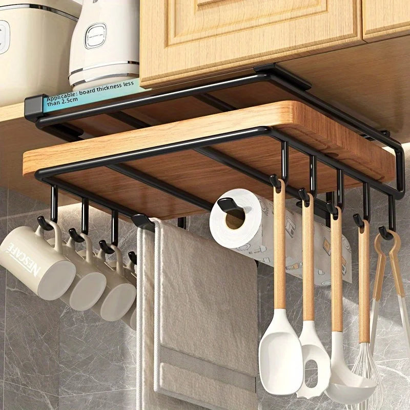 Kitchen Hanging Organizer with Hooks for Hanging Pots and Pans Tidy and Convenient, Kitchen Paper Towel Holder, Pot Lid Holder